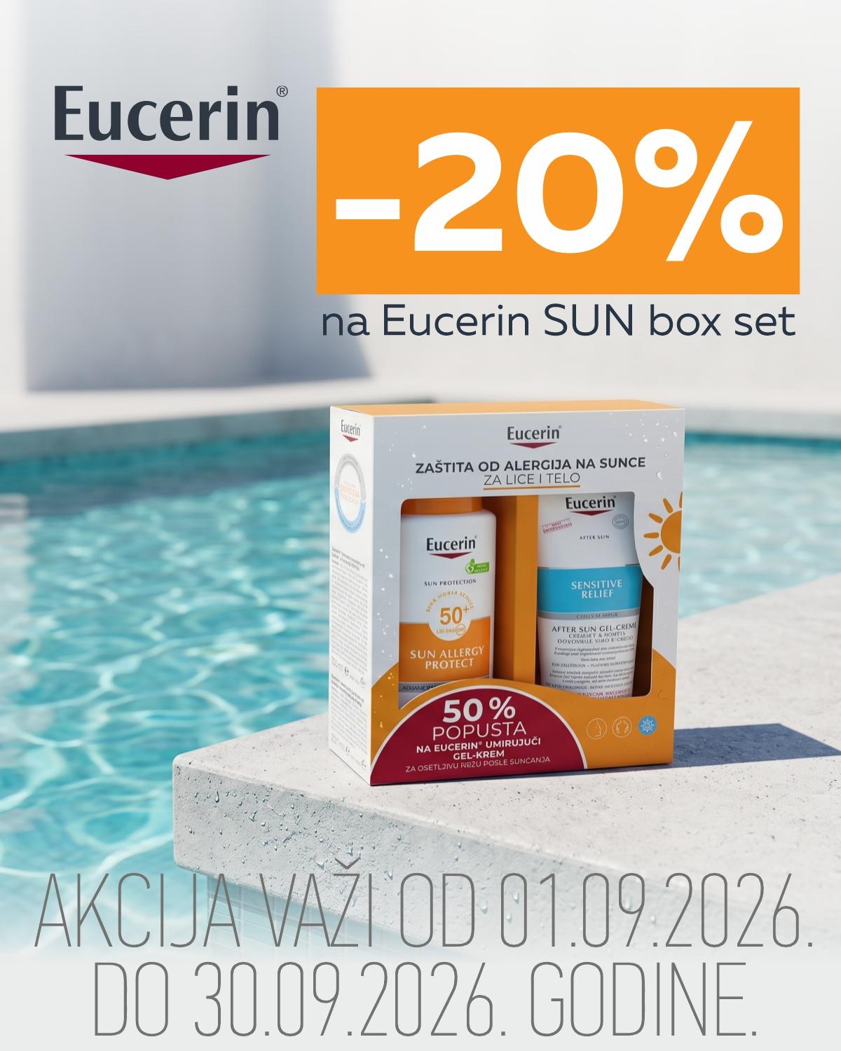 -20% popusta na Eucerin SUN Box set. -20% popusta na Eucerin SUN Box set.